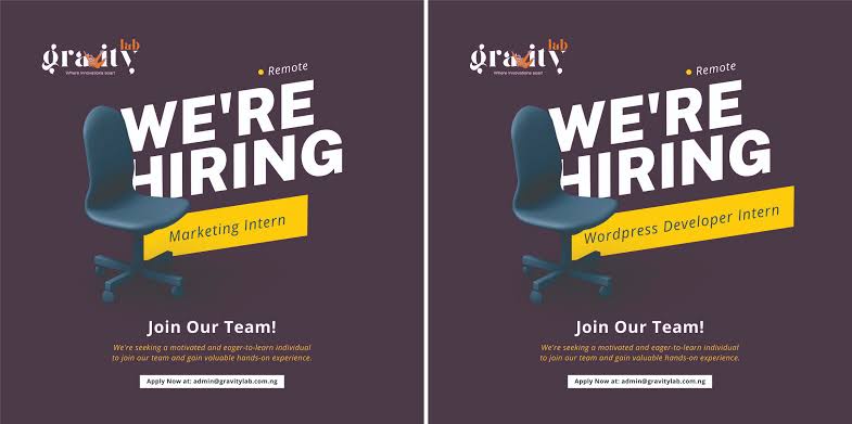 Gravity Lab is Hiring: Marketing and WordPress Developer Interns