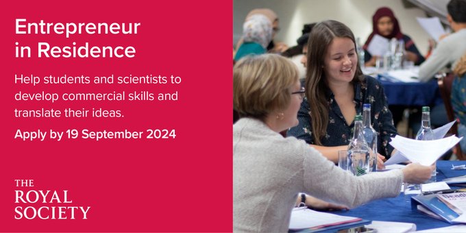 Royal Society Entrepreneur in Residence (EiR) 2024-2025 | up to £25,000