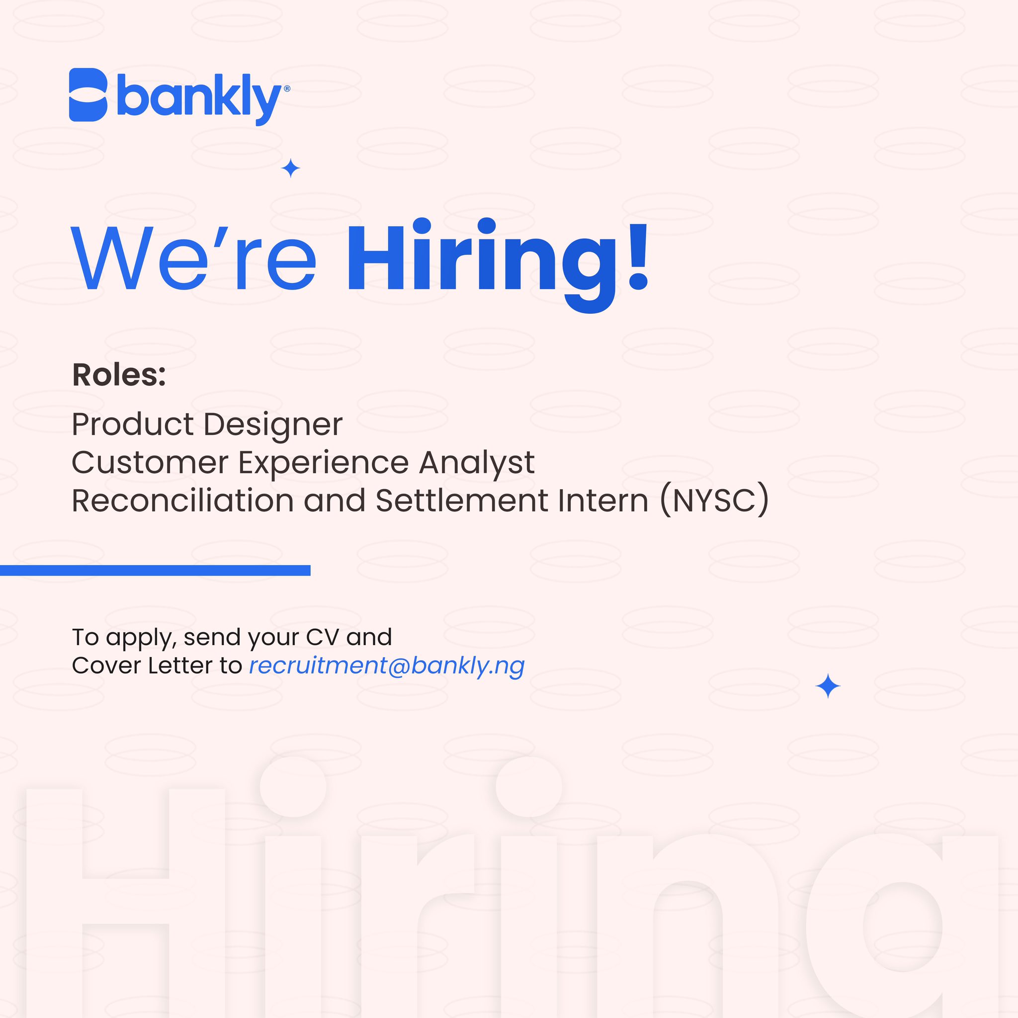 Recruitment at Bankly 2024