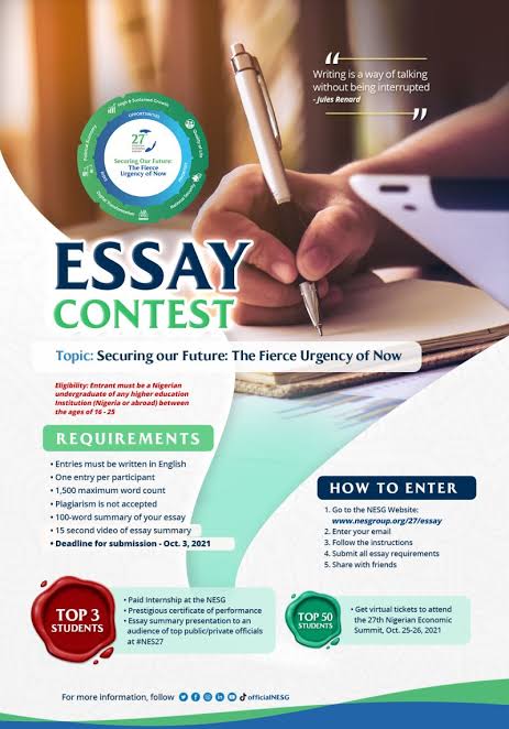 NESG Essay Competition 2024 for African Undergraduate Students