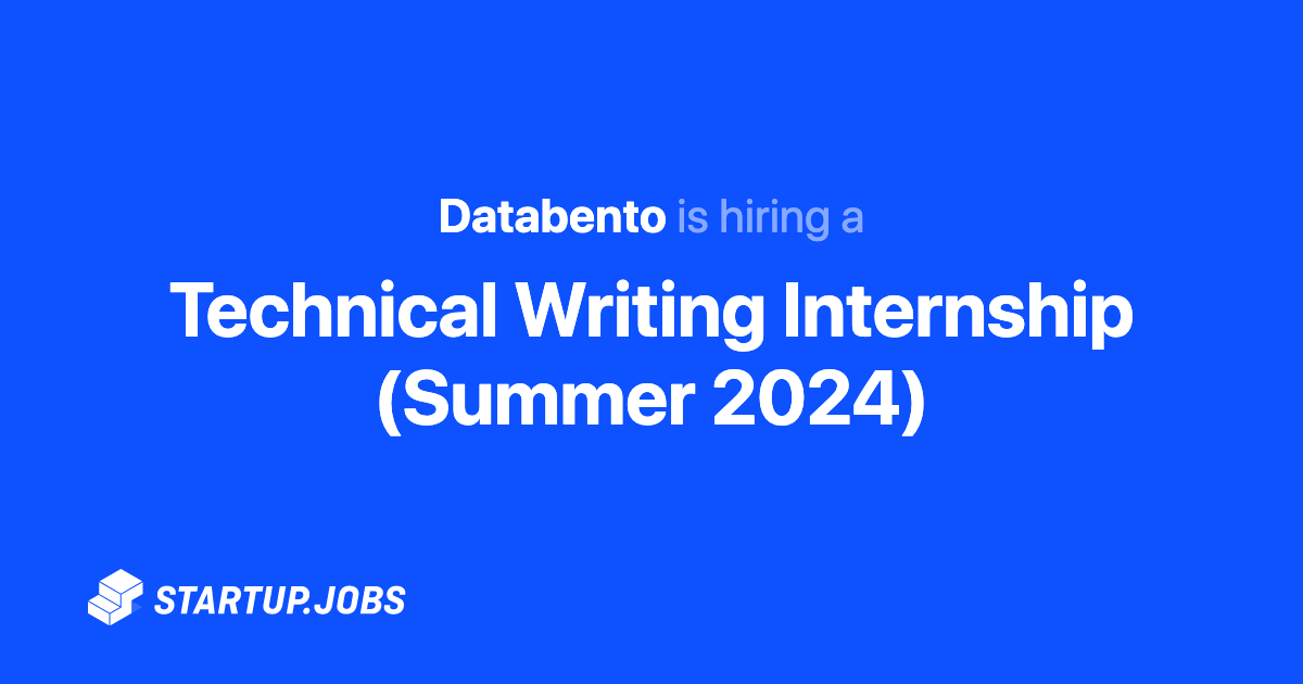 Technical Writing Internship (Summer 2024) at Databento