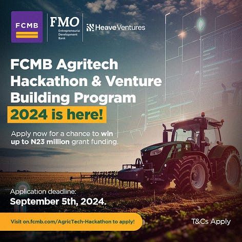 FCMB Agritech Hackathon and Venture Building Program 2024 | Up to N23 Million