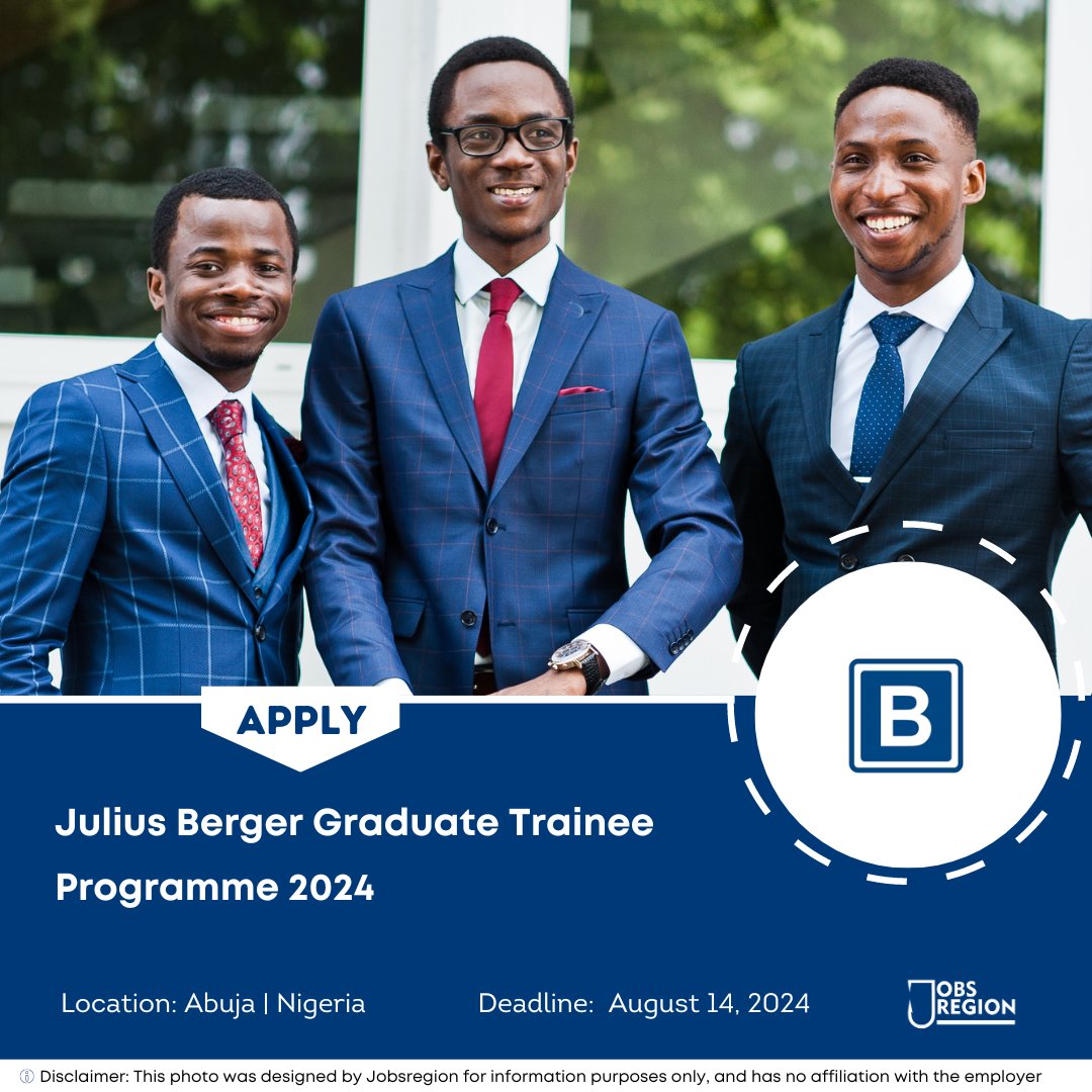 Julius Berger Commercial Graduate Trainee Program for Nigerians