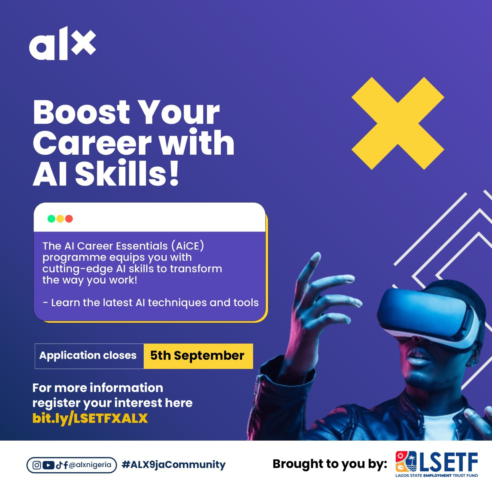 ALX x LSETF AI Career Essentials (AiCE) program / Virtual Assistant Program For Youths