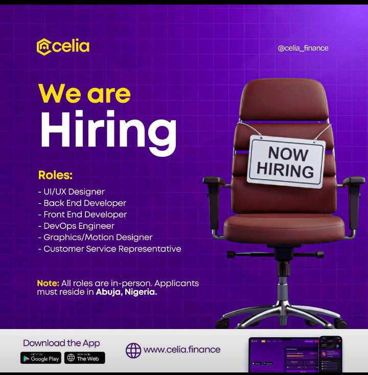 Celia Finance is Hiring