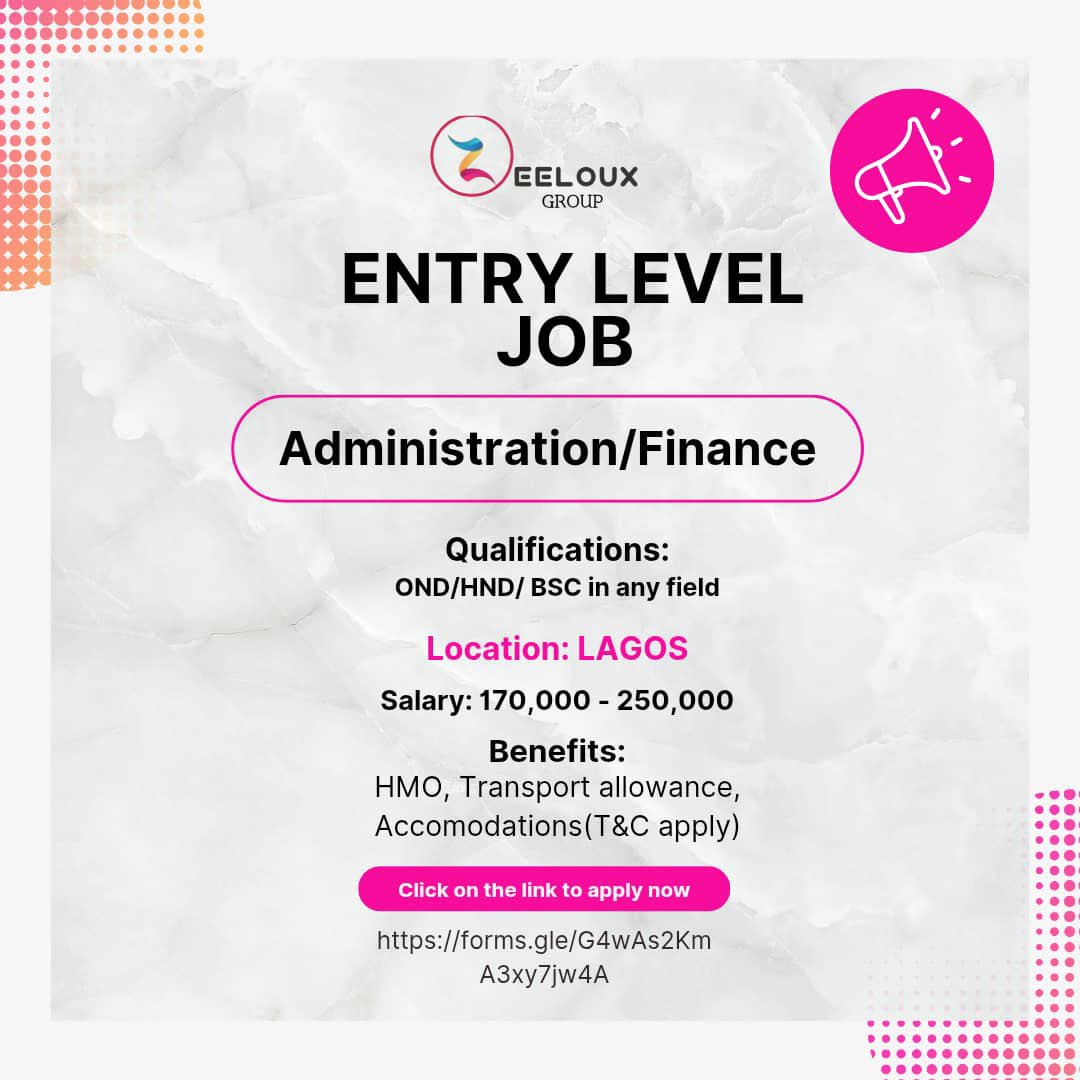 Graduate Trainee (Administration/Finance) at Eeloux Group