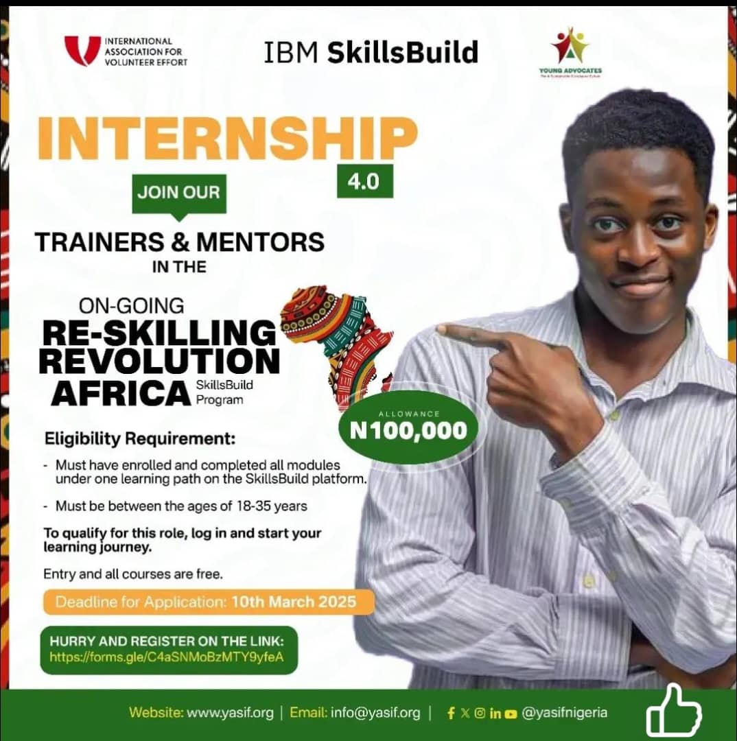 Call For Applications: IBM SkillsBuild Internship 4.0 | Up N100,000 Allowance