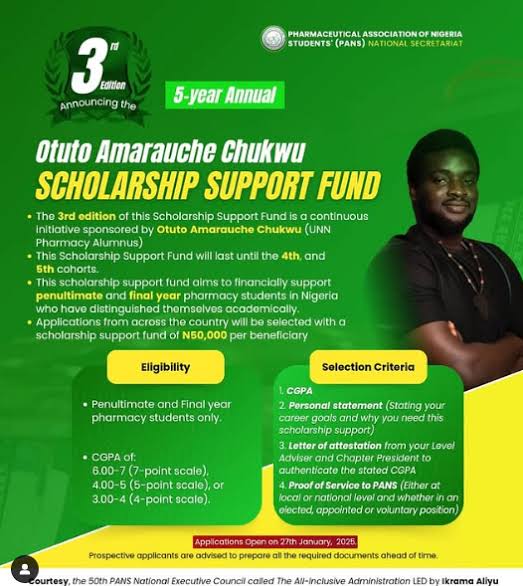 Otuto Amarauche Chukwu Scholarship Support Fund 2025 for Nigerian Students 