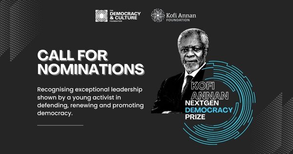 The 2025 Kofi Annan NextGen Democracy Prize for emerging young Leaders | USD 10,000 Monetary Prize and Fully Funded to the Athens