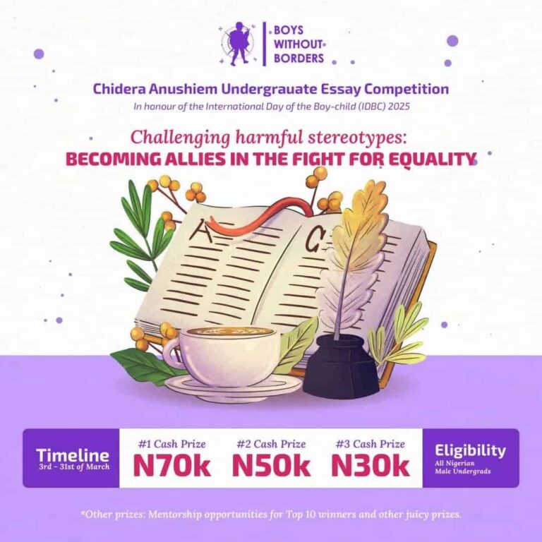 2025 Boys Without Borders Chidera Anushiem Undergraduate Essay Competition 