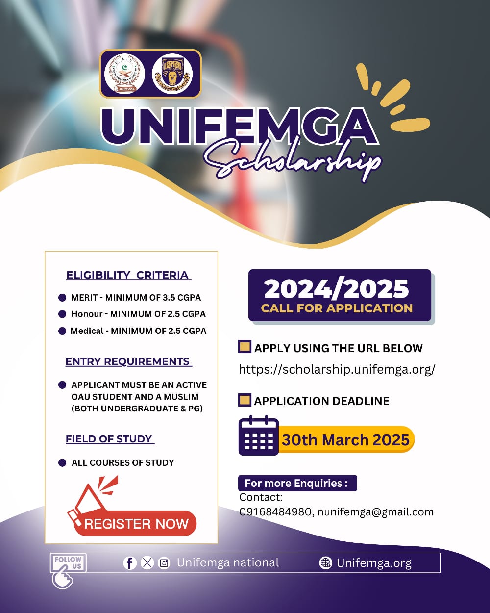 UNIFEMGA Scholarship 2025 for Nigerian Students